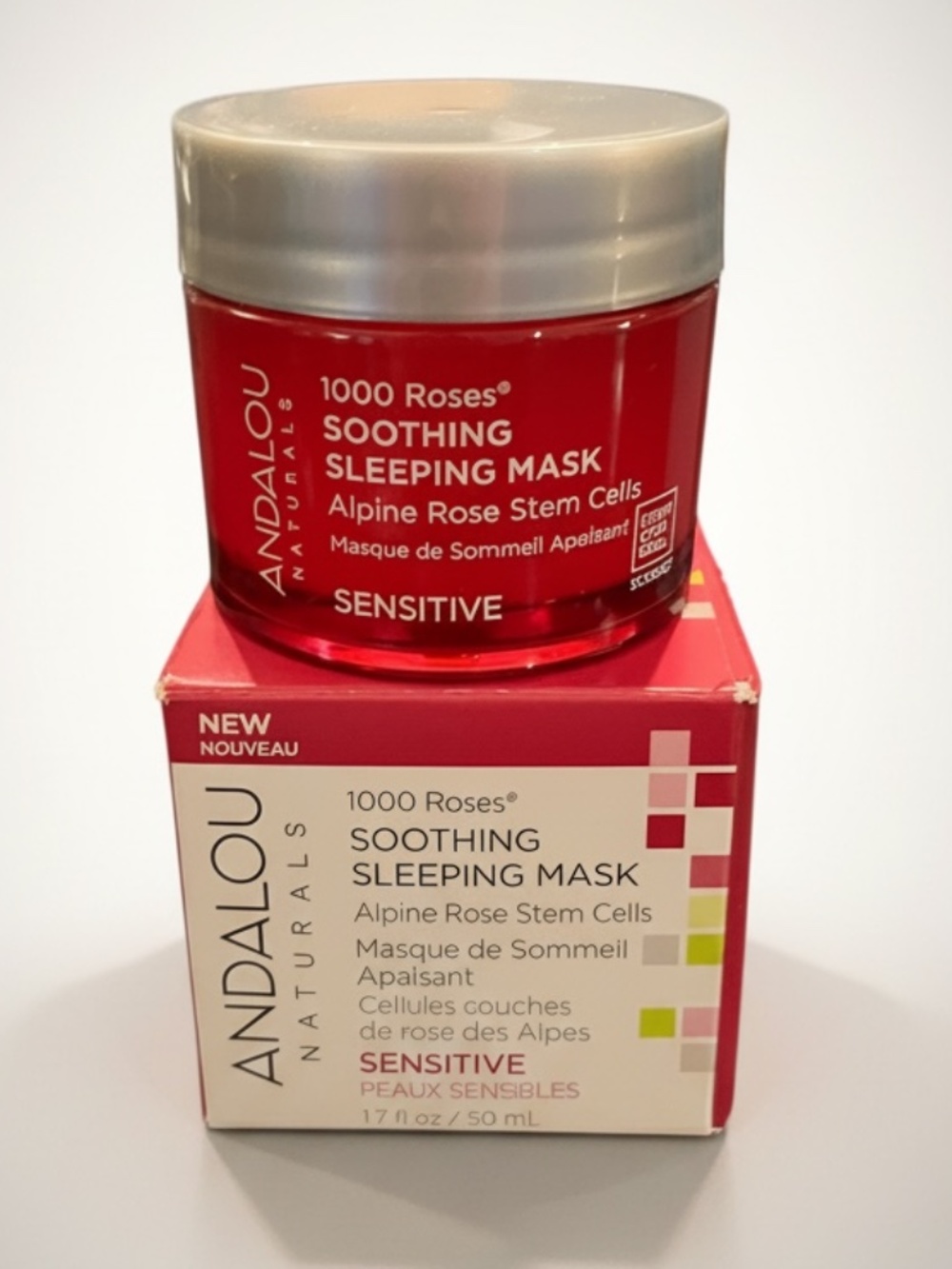 Andalou Naturals 1000 Roses Soothing Stem Cell Sleeping Mask Skincare 1.7 fl oz